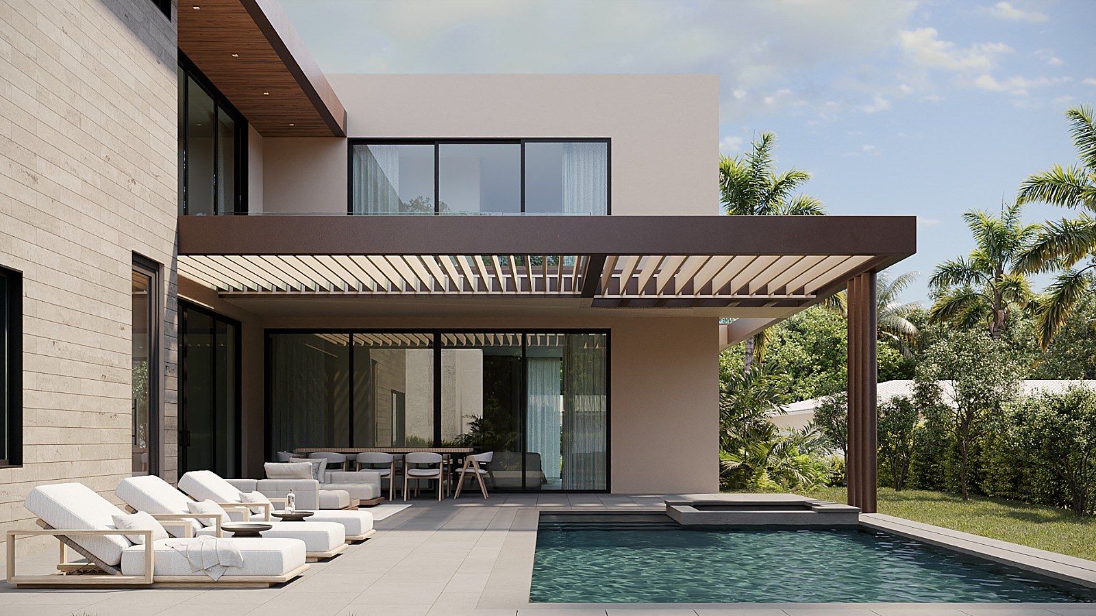 Adams — proposed pool terrace and covered patio