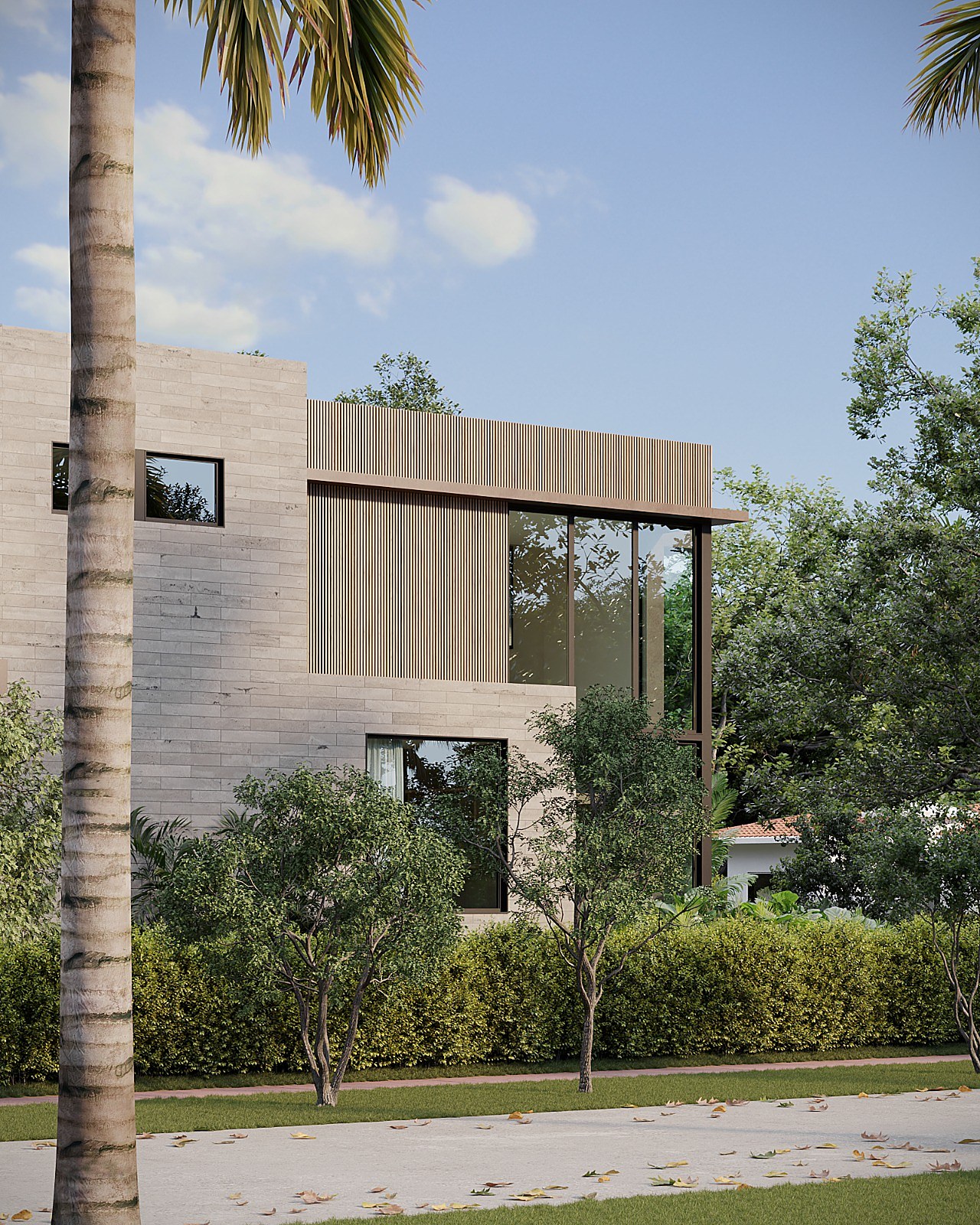 Adams — proposed timber and stone detail