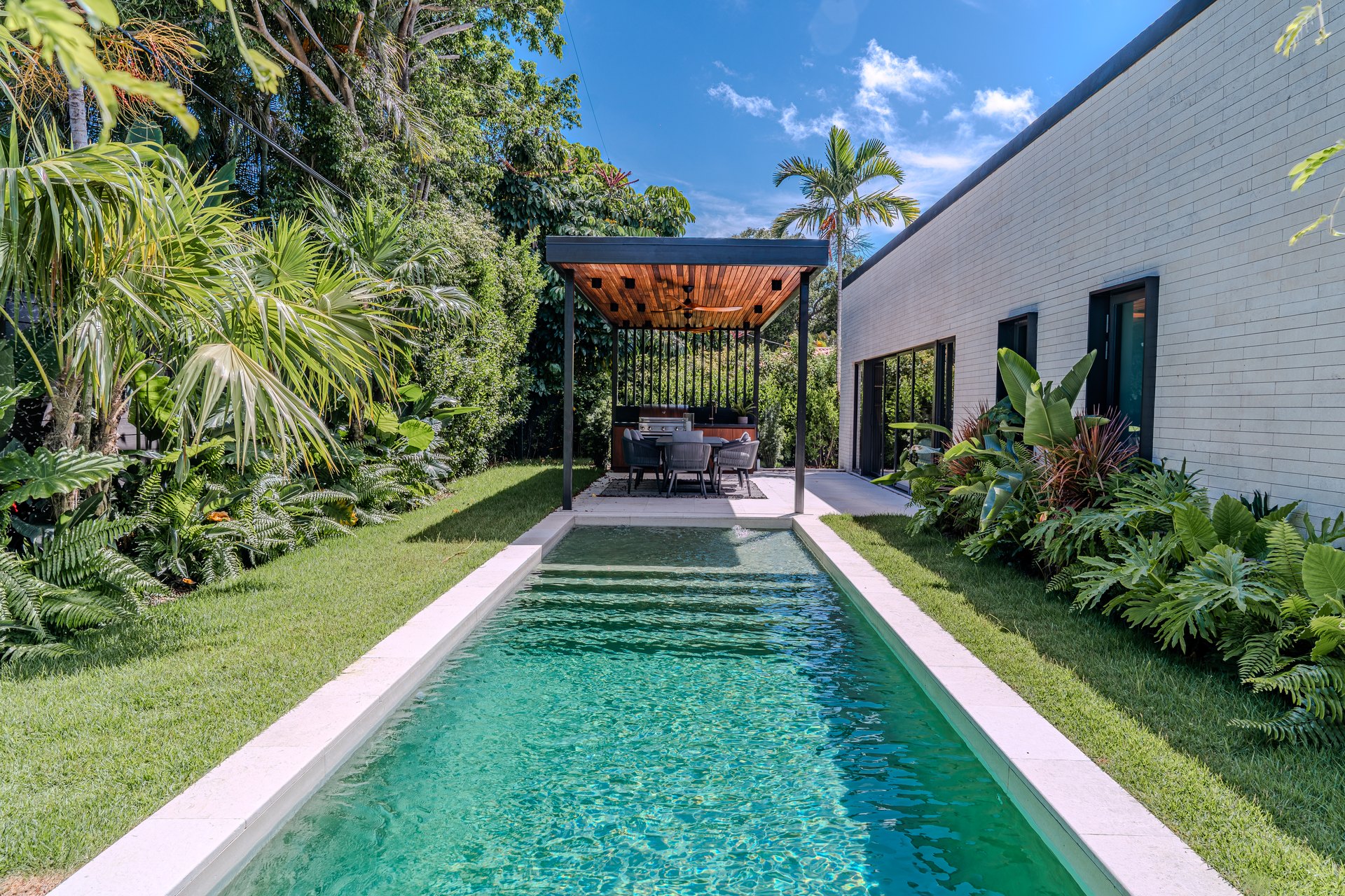 72 — pool and pergola at dusk