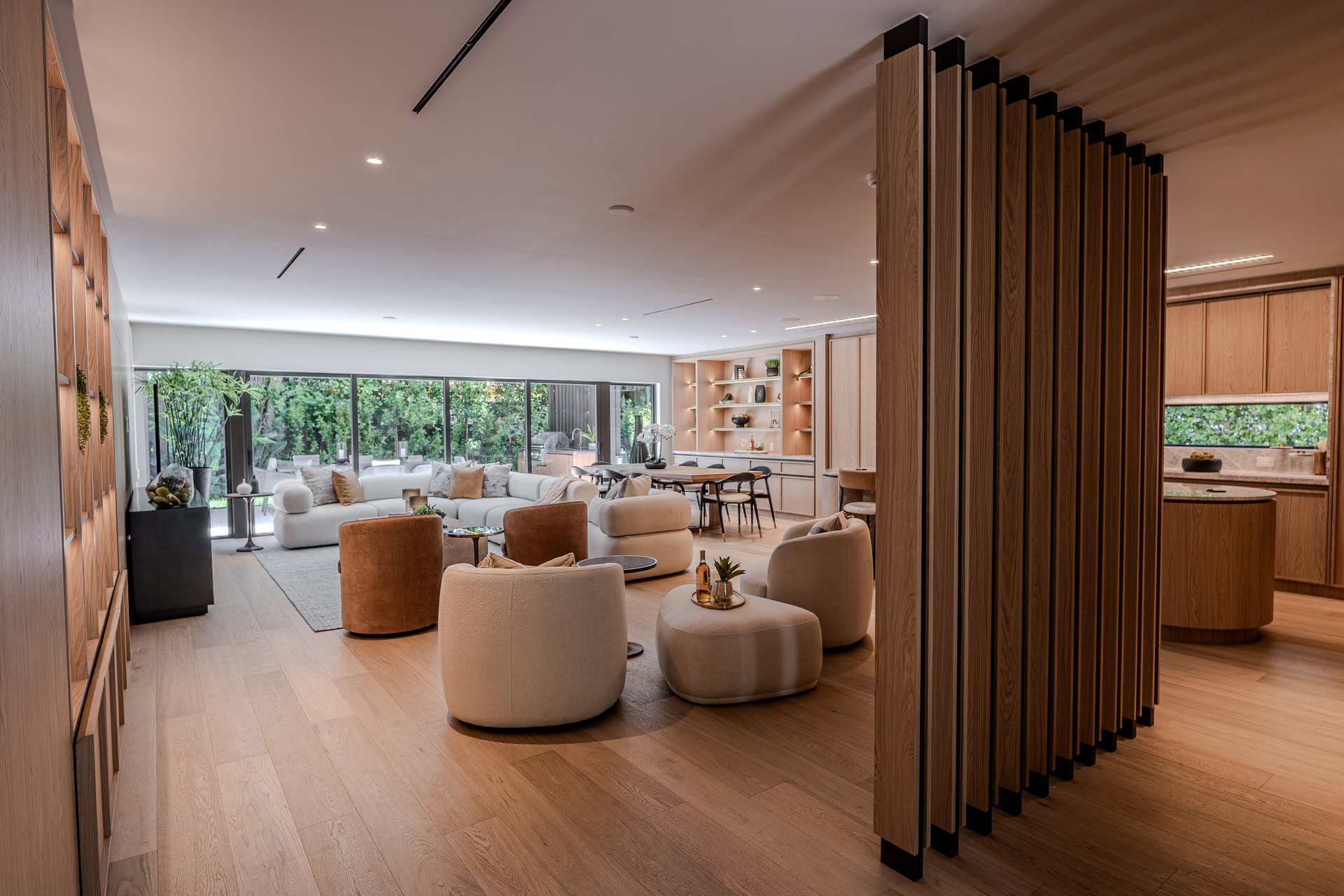 Dragon Millwork — installed wood screen partition, 72 House