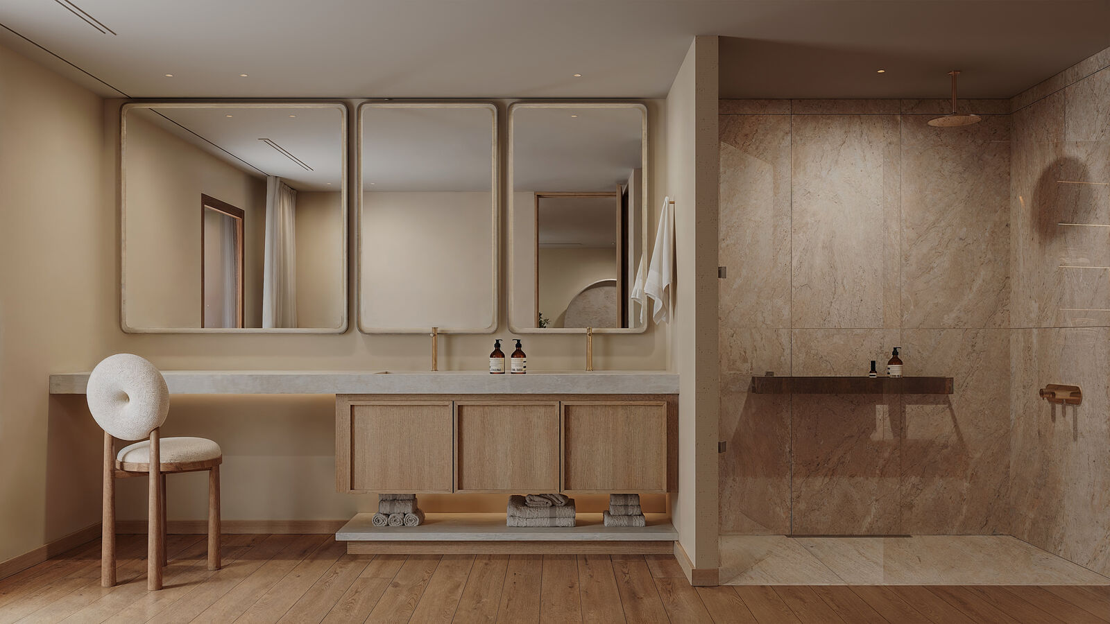 Visualization — 72 House slatted living room