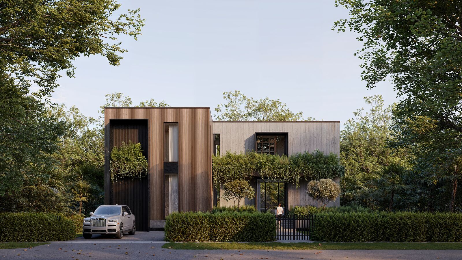 Visualization — Jefferson House exterior in the trees