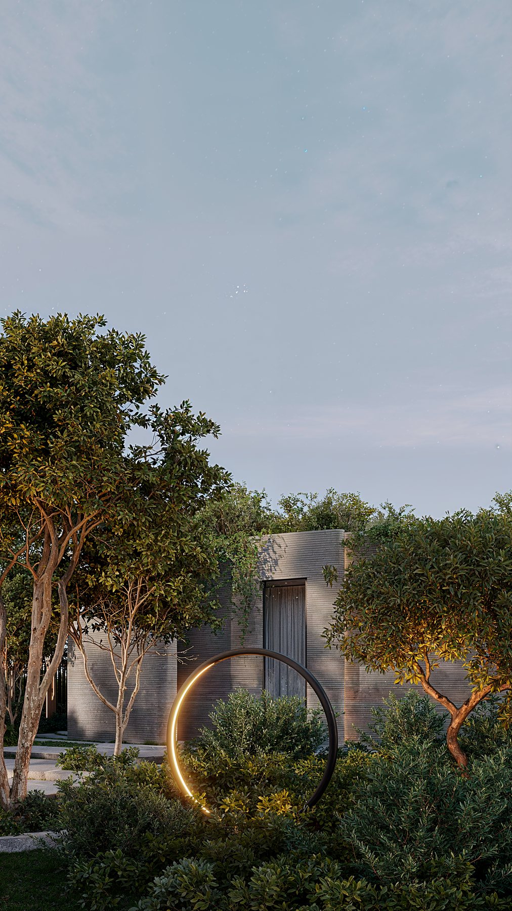 211 — street facade with light-ring