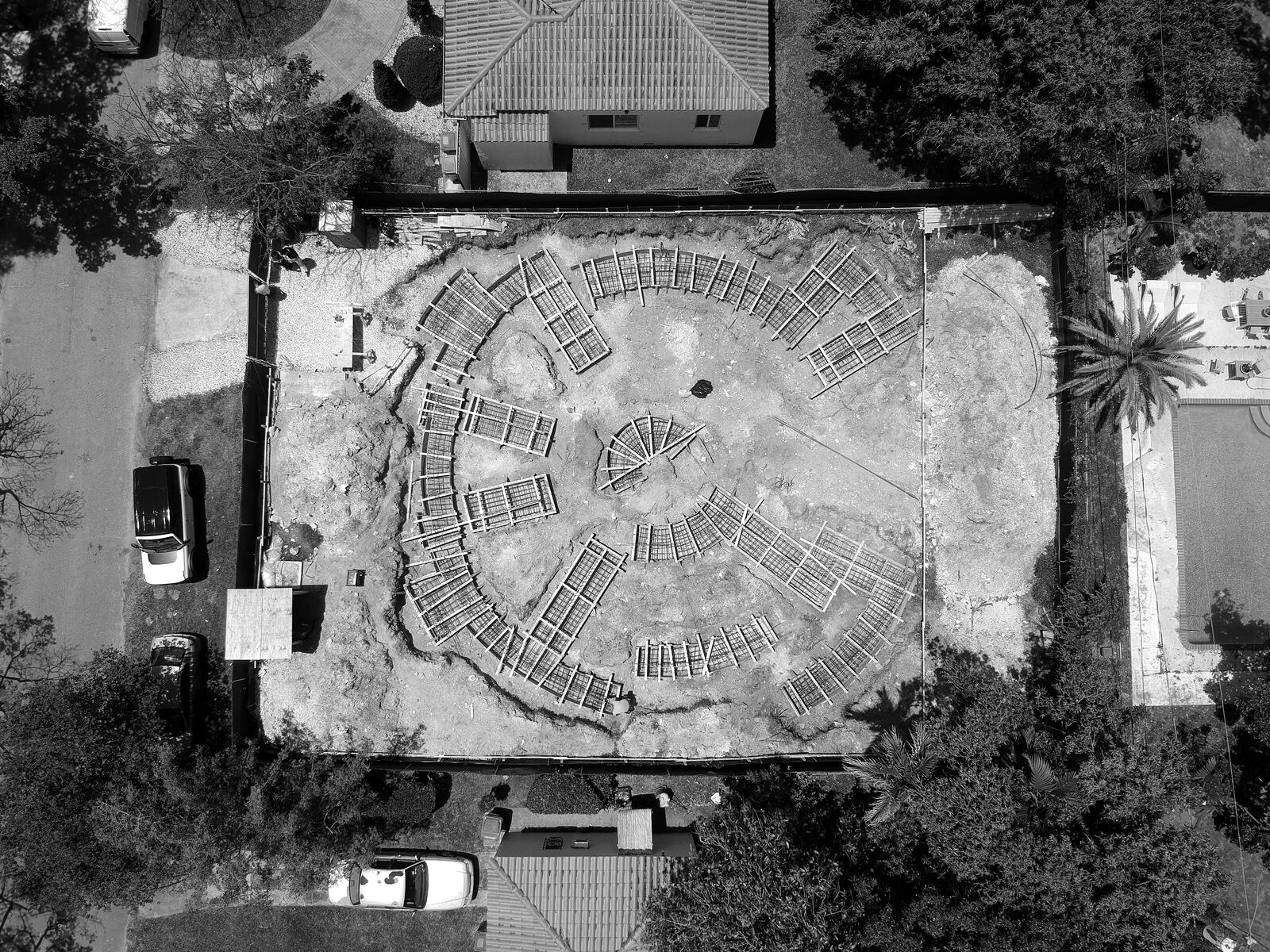 211 — site cleared, aerial view, April 2026
