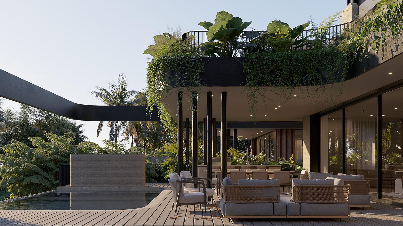 Buddha — landscape, patio & pool