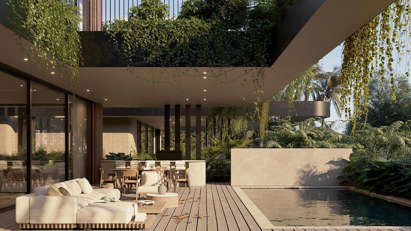 Buddha — landscape, patio & pool