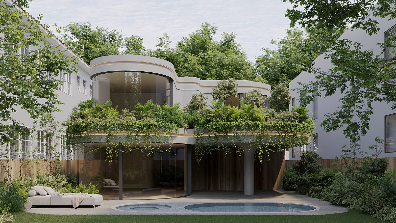 Espanola — landscape, patio & pool