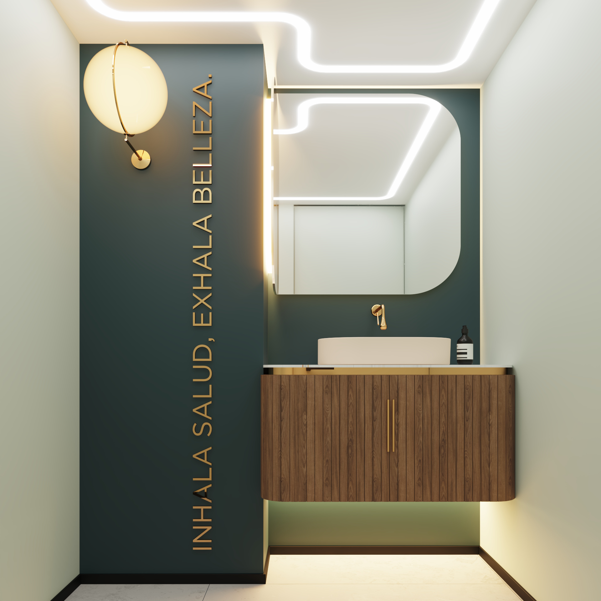 Healing Forest — powder room, ‘Inhala salud, exhala belleza’