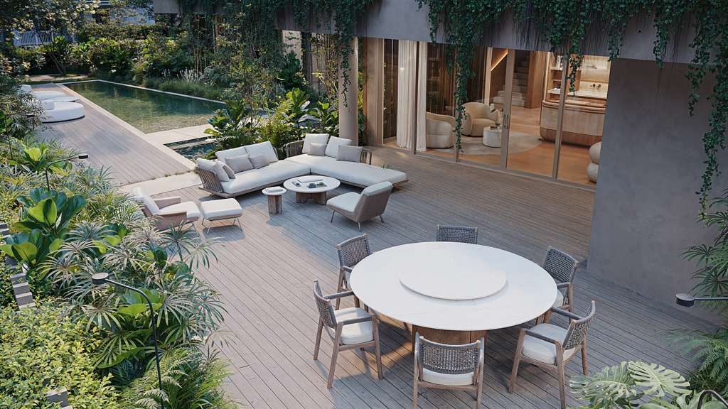 Samana — landscape, patio & pool